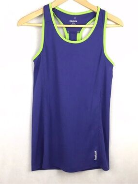 Reebok Purple Tank with Lime Trim Racerback Sz XS